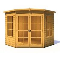 Shires Hampton Shiplap Summerhouse Garden Sun Room Approx 7 x 7 Feet in Brown