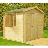 Shires Camelot Log Cabin Home Office Garden Room Approx 7 x 7 Feet in Light Brown
