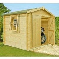Shires Bradley Log Cabin Home Office Garden Room Approx 8 x 8 Feet in Brown