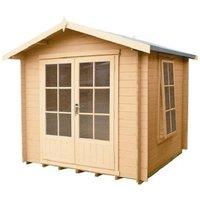 Shires Barnsdale Log Cabin Home Office Garden Room Approx 8 x 8 Feet in Tan