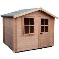 Shires Avesbury Log Cabin Home Office Garden Room Approx 8 x 8 Feet in Brown