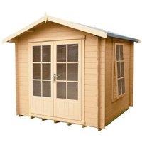 Shires Barnsdale Log Cabin Home Office Garden Room Approx 7 x 7 Feet in Brown