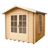 Shires Barnsdale Log Cabin Home Office Garden Room Approx 9 x 9 Feet in Brown