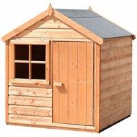 Shires Playhut 4 x 4 Feet Single Door with One Opening Window Playhouse in Light Brown