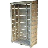 Shires Sawn 2' 11 x 1' 5 Tall Wall Pressure Treated Log Store in Light Brown