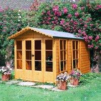 Shires Westminster 13x7 ft Double Door with Opening Windows Summerhouse in Light Brown