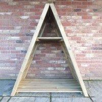 Shires Large Triangular 3' 11x2' Tongue & Groove Pressure Treated Log Store in Light Brown