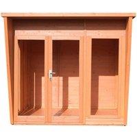 Shires Highclere 8 x 6 Feet Double Door with Three Windows Summerhouse in Light Brown