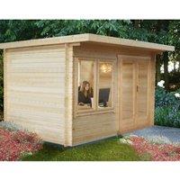 Shires Belgravia 28 mm Log Cabin 10 x 10 Feet in Light Brown
