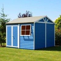 Shires Shiplap Mammoth Loglap 12x12 ft Shed Double Door - One Opening Window in Blue