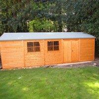 Shires Shiplap Mammoth Loglap 12x30 ft Shed Double Door - Two Opening Window in Brown
