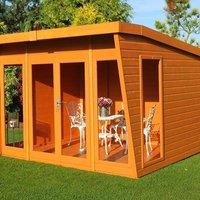 Shires Highclere Shiplap Summerhouse Garden Sun Room Approx 10 x 10 Feet in Brown