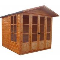 Shires Kensington Shiplap Summerhouse Garden Sun Room Approx 7 x 7 Feet in Brown
