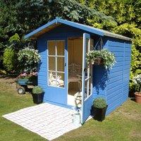 Shires Lumley Shiplap Summerhouse Garden Sun Room Approx 7 x 5 Feet in Blue