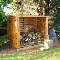 Shires 6x3 ft Large Heavy Duty Dip Treated Log Store - storage shelter in Light Brown