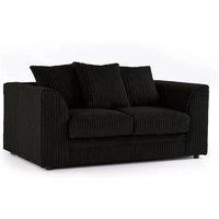 SOFA SCENE LTD CHICAGO 2 SEATER BLACK JUMBO CORD SOFA SET