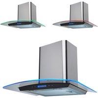 SIA 60cm Stainless Steel LED Edge Lit Curved Glass Cooker Hood Fan - CPTE61SS in Silver