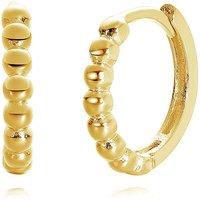 Harfi Women's Dainty Beaded Huggie Hoop Gold Plated Earrings