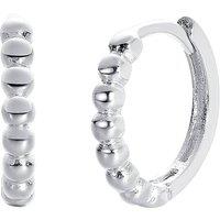Harfi Women's Dainty Beaded Huggie Hoop Sterling Silver Earrings