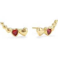Harfi Women's Dainty Love Heart Gold Plated Stud Earrings