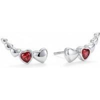 Harfi Women's Dainty Love Heart Sterling Silver Stud Earrings
