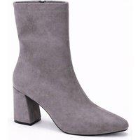 Spot On Women's Block Heel Ankle Boot with Almond Toe in Grey | Size: 5