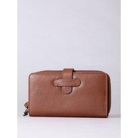 Lakeland Leather Women's 'Newby' Leather Tab Purse in Tan