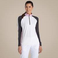 Craghoppers Women's NosiLife Ivybridge Insect-Repellent Half-Zip Long Sleeved Golf Top in White | Size: 8