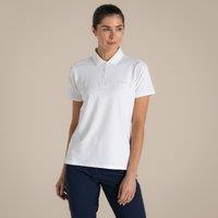 Craghoppers Women's NosiLife Thornbury Insect-Repellent Short Sleeved Golf Polo Shirt in White | Size: 20