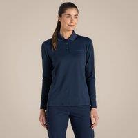 Craghoppers Women's NosiLife Thornbury Insect-Repellent Long Sleeved Golf Polo Shirt in Navy | Size: 20