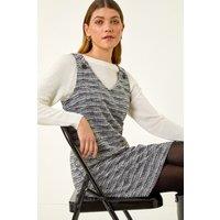 Roman Women's Textured A-Line Pocket Dress in Black | Size: 16