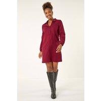Roman Women's Collared Shift Shirt Dress in Wine | Size: 12