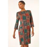Roman Women's Patchwork Print Shift Pocket Dress | Size: 18
