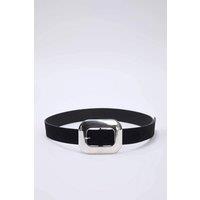 WOVCOR Women's Square Buckle Detail Women's Belt in Black | Size: Large