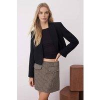 WOVCOR Women's Patterned Wool Blend Mini Skirt with Tailored Fit | Size: 12