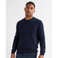 Alse Studio Men's Premium Quality 100% Cotton Crew Neck Long Sleeve Jumper in Navy | Size: Small
