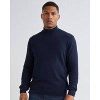 Alse Studio Men's Turtleneck Jumper 100% Cotton Premium Quality in Navy | Size: XL