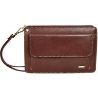 House of Leather Men's Mens Real Leather Wrist Clutch Wristlet Bag Richmond in Brown