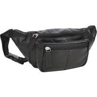 House of Leather Men's Real Leather Waist Bag Travel Pack Turner in Black