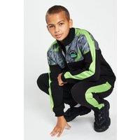 Beat Boyz Club Boy's Glared Zip through Tracktop & Jogger Set in Black | Size: 13-14 Years