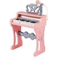 Costway 25 Keys Electric Piano w/Stool & Music Stand Kids Mini Keyboard Piano in Pink