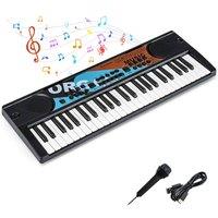 Costway Kids Piano Keyboard 49 Keys Portable Electric Keyboard Piano w/8 Tones in Black