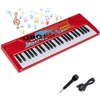 Costway Kids Piano Keyboard 49 Keys Portable Electric Keyboard Piano w/8 Tones in Red