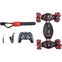Living and Home Dual Remote Control Stunt Car Toy with Light & Music in Black