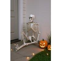 Living and Home 160cm Halloween Life-Size Skeleton Posable Plastic Skeleton Decoration for Haunted House, Outdoor & Indoor Party Props in White