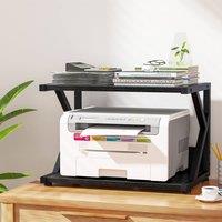 Huhote 2 Tier Printer Stand Wheels for A5 Folders & Scanners Under Desk in Black