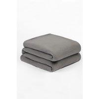 OHS Wholesale 10 Pack Plain Fleece Blanket Sofa Throw Joblot in Charcoal | Size: 120 cm x 150 cm