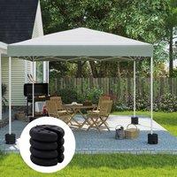 OUTSUNNY Set of 4 Gazebo Tent Canopy Weight Sand Fillable Strong Plastic in Black