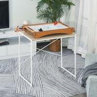 HOMCOM Mini Air Hockey Game Table with Pucks Pushers, Markings in Natural
