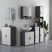 Kleankin Bathroom Cabinet Free Standing Bathroom Storage Cabinet with Doors in Grey